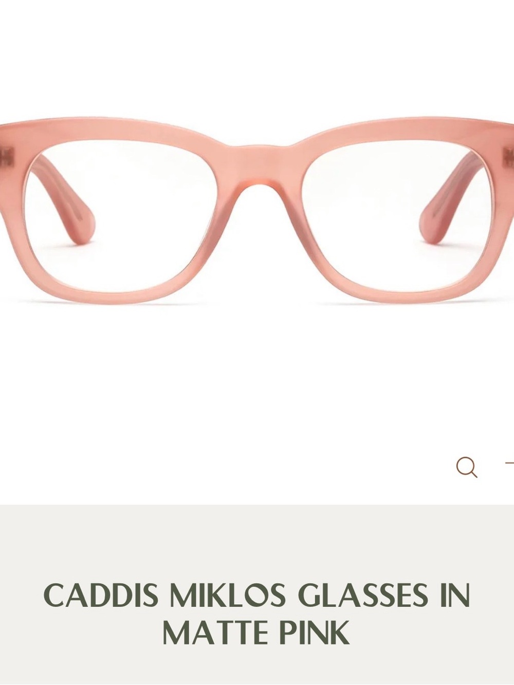 CADDIS Miklos matte, pink readers. +1 reader lens. $140 MSRP